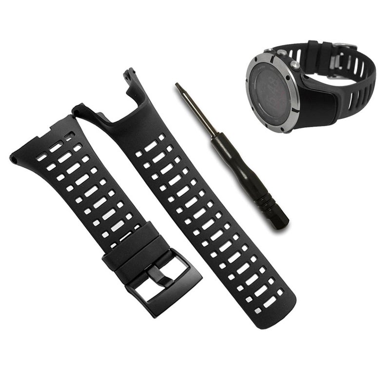 VANTIYAUS Watch Band Strap, Soft Black Replacement Strap for Suunto Ambit 1 2 2R 2S - Premium Waterproof Watch Band 24mm - Screwdriver Included - Image 1